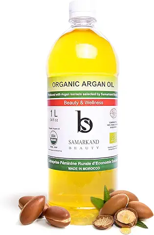 1 Litro - Aceite de Argán BIO 100% Puro Orgánico Primera Presión en Frío para Pelo & Piel - El Original de Marruecos  