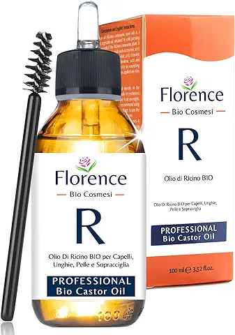 100ml. Aceite de Ricino Orgánico 100% Puro, Natural y Prensado en Frío para Pestañas, Cejas, Cara, Cuerpo, Cabello, Barba, Uñas. Vegan Castor Oil. Botella de Vidrio con Pipeta y Cepillo  