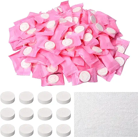 100pcs Toallas Comprimidas, 20cm Toallitas de Cara Comprimidas, Desechables Toallas Mágicas, Expandibles Toallas de Viaje Comprimidas para Belleza,Salón,Deportes al Aire Libre (Rosa)  