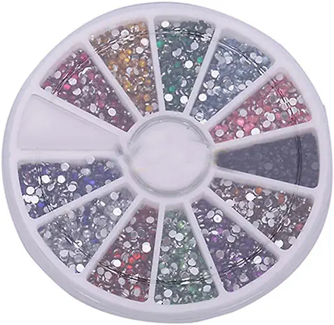 12 colores nail art 3d Brillantes Perlas Piedra Resina Studs Glitter Consejos Rueda Nail Art Decor Slice Decoración  