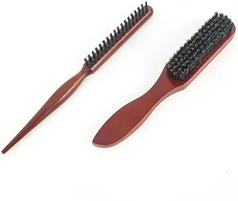 2 Cepillos para el pelo de Cerdas de Jabalí, para Hombre, Grandes y Pequeños, Cerdas Naturales Suaves para Hombre, Cepillo para Desenredar y Peinar  