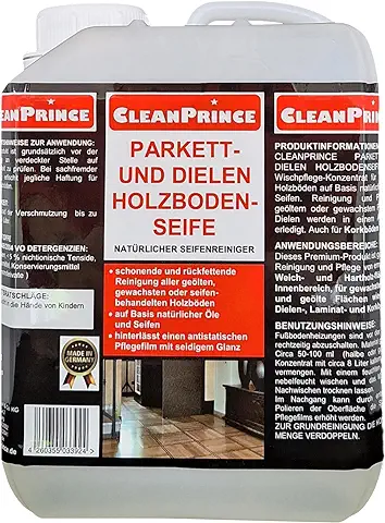 2 Litros Madera de Jabón para Suelos Piso Limpiador Producto Limpieza Encerado Tratado con Madera,Cuidado Limpieza,a Básico Natural Aceites y Jabón,Antiestático Pflegefilm Sedoso Brillo,Suave  