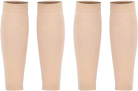 2 Pares Calcetines de Compresión Elástica, Calcetines de Compresión de Pantorrilla, Sin Medias de Compresión de Pies, para Almacenes Varicosos, Férula de Tibia, Hinchazón de Las Piernas  