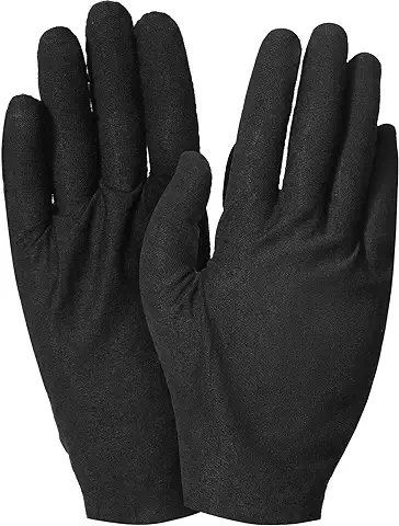 2 Pares de Guantes de Algodón Guantes Hidratantes Guantes Elásticos Suaves Guantes de Trabajos para Cuidado de Piel Manos Secos Inspección de Joyas y Más, Talla Única (Negro)  