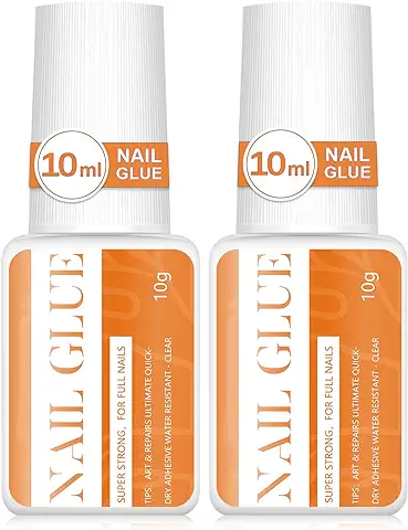 2 Pcs 10ml Super Fuerte Pegamento Uñas Postizas Con Pincel, Pegamento Uñas Postizas Super Fuerte Para Uñas Acrílicas False Pegamento de Uñas Adhesivo de Uñas Postizas Rápido  
