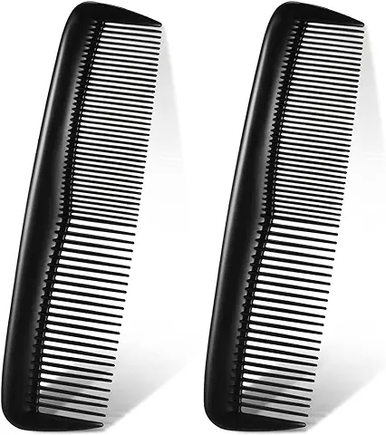 2 Peines de Plástico de Bolsillo Peine de Pelo Negro Peine de Corte de Pelo con Dientes Finos y Estándar Peine de Peinado de Peluquería Fino para Barbero Herramienta de Cuidado de Cabello  