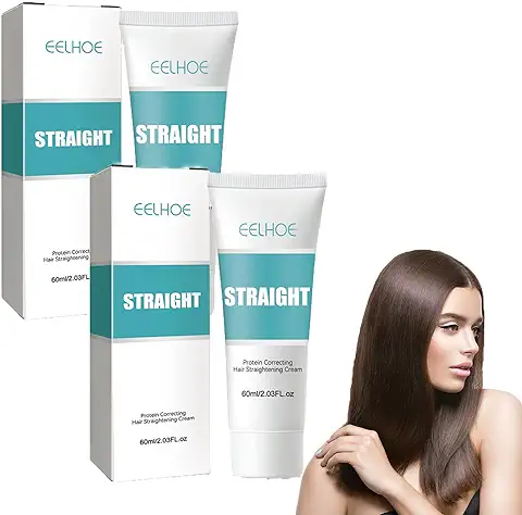 2 Piezas Crema para Alisar el Cabello, Crema para Alisar el Cabello para Cabello Rizado Hair Softener para Alisar, Suavizar, Mantener y Recuperar el Cabello, Loción Nutritiva  