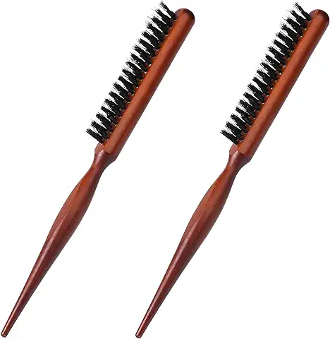 2 Piezas de Cepillo de Pelo de Cerdas de Jabalí, Cepillo de Pelo Suave de Cerdas de Jabalí Cepillo de Pelo Desenredante para Peinar el Cabello Fino Después de Alisar el Cabello y Más  
