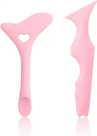 2 Uds Plantillas de Delineador de Ojos, Silicona Plantillas de Delineador de Ojos Plantillas de Maquillaje de Ojos para Delineador de Ojos Pestañas Sombra de Ojos (Rosa)  