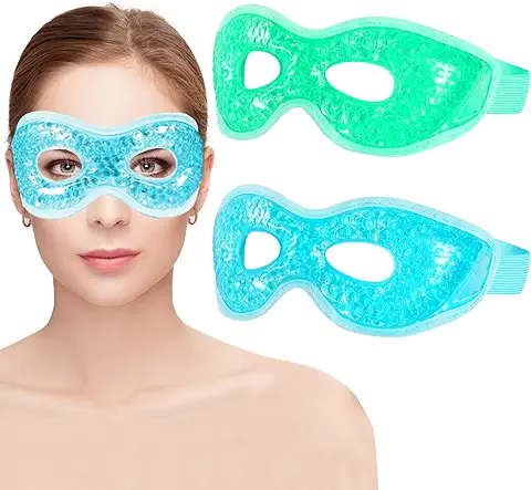 2 Unidades Máscara de Ojos Refrescante de Gel para Ojos, Antifaz Gel Frío Ojos, Mascarilla Refrescante para los Ojos, Fría o Caliente, para Ojos Hinchados,Migrañas,Ojeras  