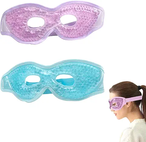 2 Unidades Máscara de ojos Refrescante, Máscara de Enfriamiento de gel para ojos Cálidos, Refrescante, Reutilizable, para Ojeras, Hinchadas, Aliviar la Fatiga Ocular  