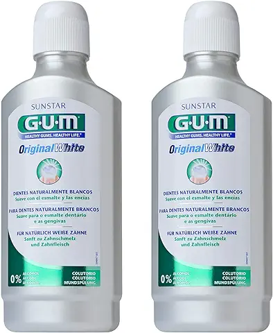 2 x GUM Original Enjuague Bucal Blanco 500ml (2x 500ml Botella) Doble pack  