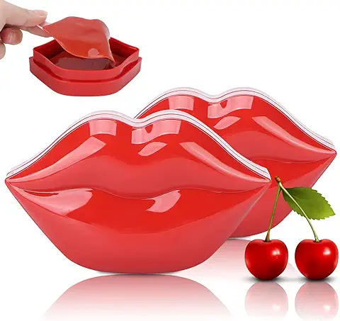 2 x Máscara de Labios, 40Pcs Mascarilla para los Labios, 2 Cajas de Parches Labiales Hidratantes Nutritivos, Almohadillas Labiales Hidratantes para Antiarrugas, Antienvejecimiento Hidrata los Labios  