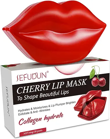 20 Piezas Colágeno Lip Mask, Máscara De Labios,Hidratantes Mascarillas de Labios, Antienvejecimiento, Exfoliantes, Hidratantes, Aptas para LabiosSecos y Agrietados  