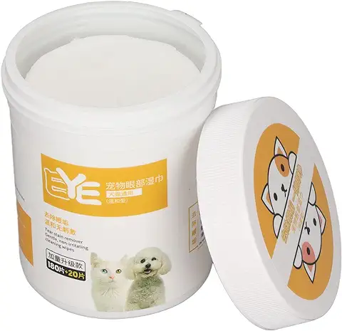 200 Toallitas para Ojos de Mascotas, Limpiador de Ojos para Perros y Gatos, Toallitas Suaves para Manchas de Lágrimas para Perros y Gatos, Toallitas Hidratantes Suaves para Limpieza de Manchas de  