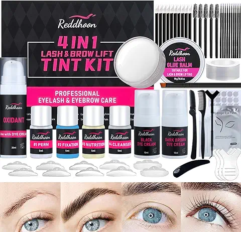 2023 Greyghsot Lifting Pestañas Kit Profesional, 4 En 1 Set De Lifting De Pestañas Con Colorante (Negro Y Marrón) Kit De Lifting De Pestañas Con Pegamento Sólido Mejorado Lash Lift Kit  