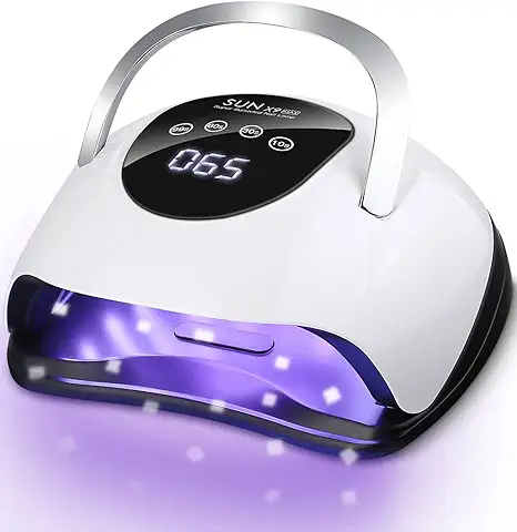 220W Lampara Uñas Semipermanentes, Lampara UV LED Uñas Profesional, Lampara LED Uñas con 4 Temporizador, Pantalla LCD, Sensor de Automático, Pantalla Táctil, Secador de Uñas Para Manicura/Pedicura  