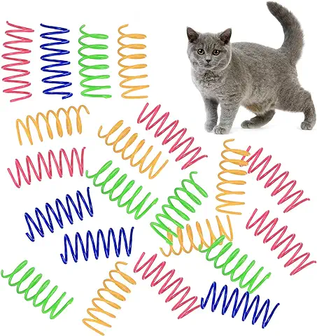 24 Piezas Juguetes de Primavera para Gatos, Muelle en Espiral para Gato, Colorido Juguete Muelle para Gato Interactivos, para Mascotas, Entrenar con Saltos, Regalo  
