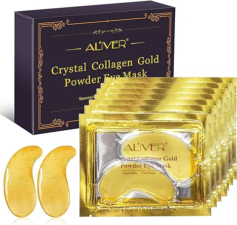 24k Gold Collagen Eye Mask, 10 Pares Eye Mask, Hidratante Debajo De Las Arrugas De Los Ojos, Quitar Bolsas Para Los Ojos, CíRculos Oscuros, Ojos Hinchados  