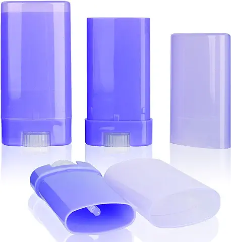 27 PCS Plástico Vacío Púrpura 15g oval Bálsamo Labial tubo Desodorante Envases 15ml Lápiz Labial tubo 0.5oz Hecho a mano Jabón Contenedor (púrpura)  