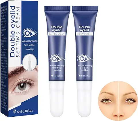 2Pcs Crema Fijadora De Doble Párpado, Crema Perfiladora de Párpados Dobles, Crema para Levantar Párpados, Crema de Belleza para Párpados Dobles Para Monólidos Caídos E Irregulares  