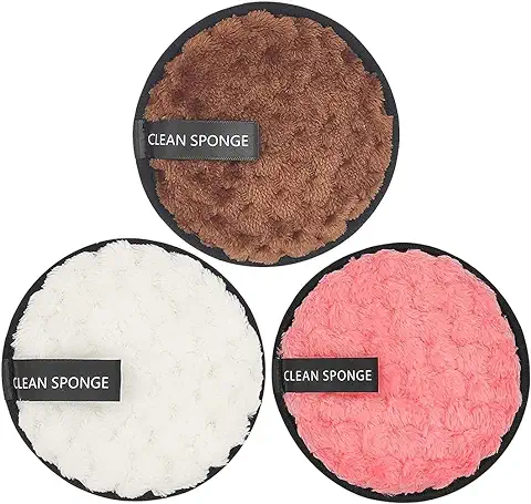 3 Piezas Almohadillas Desmaquillantes Discos Desmaquillantes Reutilizables Toalla Desmaquillante Facial Microfibra Lavable Maquillaje de Limpieza Facial Almohadillas para Todo Tipo de Pieles No.10  