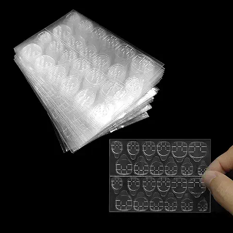 30 Hojas 720 Piezas Adhesivo Transparente Doble cara para Uñas, Adhesivo Transparente para Uñas, Cinta Adhesiva de gel de Gelatina de Pegamento para Uñas de 0,5 mm, Adhesivo Transparente para Uñas  