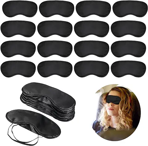 30 Piezas Máscara de Ojos Súper Suave Para Dormir, Antifaz Par Dormir para Hombres Mujeres, Una Vez Antifaz para Dormir, Dormir Máscara, para Viajes, Descanso, Sueño Nocturno (Negro)  