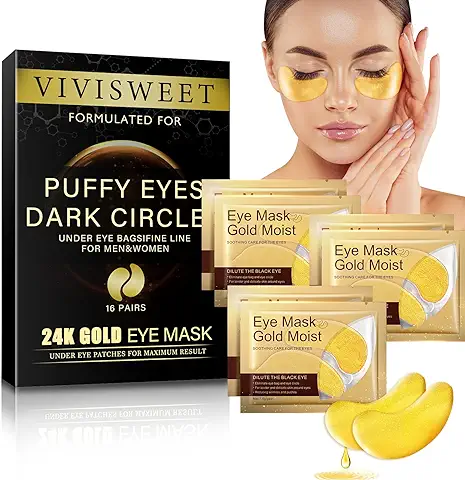 32 Piezas Parches Ojos Bolsas Y Ojeras Para, Máscara Para Ojos De Colágeno, Reducir Ojeras, Bolsas, Arrugas - Parches Ojos De Gel, Anti Edad Para Ojeras, Bolsas, Patas De Gallo E Hinchazón, Oro  