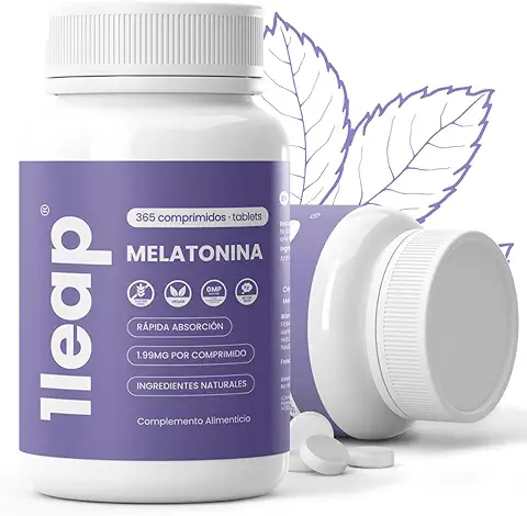 365 Comprimidos Melatonina Pura Retard 1,99 mg (Suministro 1 Año) | 100% Pura | Rápida Asimilación | Melatonina Natural para Más de 1 Año para Conciliar el Sueño | Vegano sin OMG | Fabricado en España  