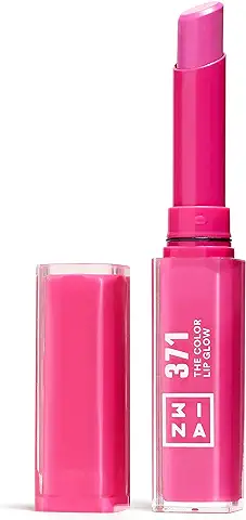 3ina Makeup - The Color Lip Glow 371 - Fucsia - Labial Hidratante Fucsia con Manteca de Karité para Nutrir los Labios - Barra de Labios Brillo - Bálsamo Alta Pigmentación Vegan - Cruelty Free  