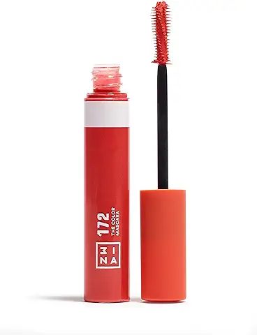 3INA MAKEUP - The Color Mascara 172 - Naranja - Máscara de Pestañas Naranja con Keratina - Mascara de Colores - Volumen y Definición - Mascara de Pestañas para Ojos Sensibles - Vegan - Cruelty Free  