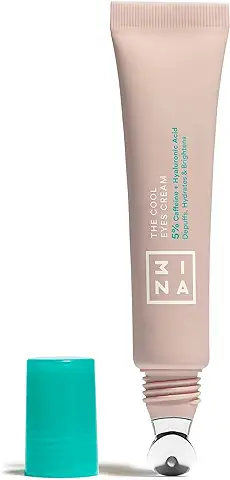 3INA MAKEUP - The Cool Eyes Cream - Contorno de Ojos Anti Bolsas y Ojeras con 5% Cafeina & Ácido Hialurónico - Contorno de Ojos en Crema Mejora la Microcirculación & Elasticidad - Vegan - Cruelty Free  