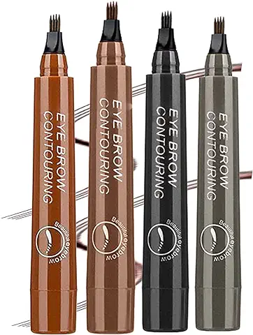4 Colores Para Cejas, Resistente Al Agua, 4 Puntas, LíQuido Para Cejas De Larga DuracióN, FáCil De Usar, Maquillaje, Cejas, LíQuido Natural, LáPiz Para Cejas  