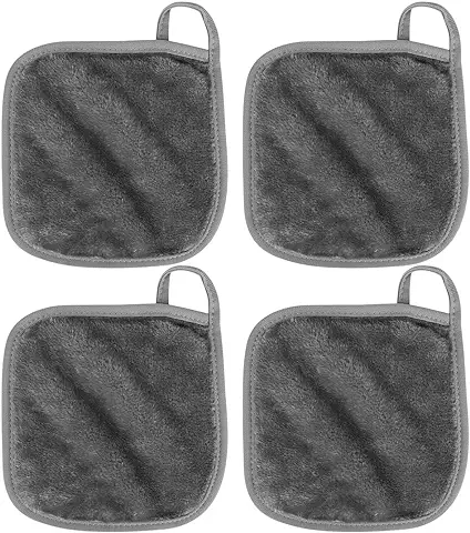 4 Piezas Toallitas Desmaquillantes Lavables Paños Desmaquillantes Faciales Paños Desmaquillantes Faciales de Microfibra Paños Desmaquillantes 15 * 15CM  