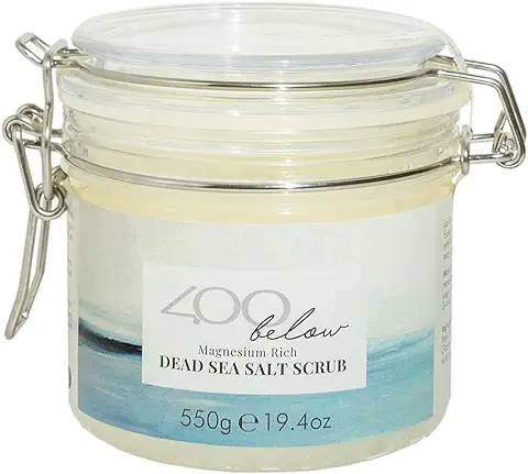 400Below - Exfoliante Corporal de Sal del Mar Muerto, Exfoliante Natural Enriquecido con Karité, Exfoliante Nutritivo Para Todo Tipo De Pieles, 550g  