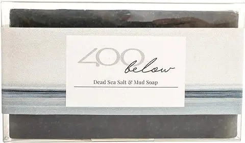 400Below - Pastilla De Jabón Para El Cuerpo Barro Sal y Del Mar Muerto, Pastilla De Jabón Natural Regenerador Con Sal Y Barro Del Mar Muerto, Anti Acné y Antibacteriano, 200g  