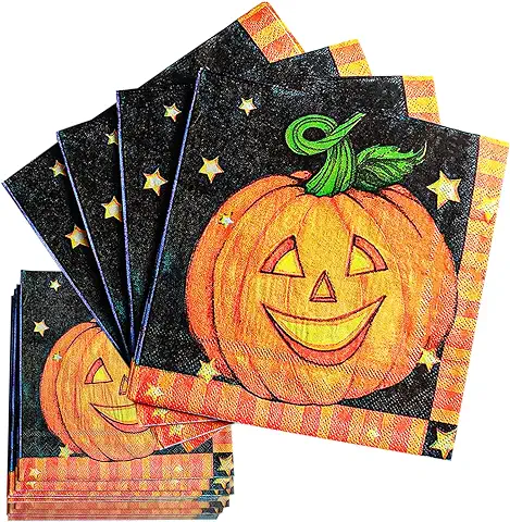 40Pcs Servilletas de Halloween,Servilletas de Cumpleaños Decoración de Mesa de Halloween, Calabaza Calavera Fantasma Bruja Truco o Trato Servilletas de Papel,para la Fiesta de Halloween Servilleta (C)  