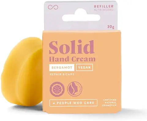 4peoplewhocare Crema de Manos Vegana 30 g – "Vegano Pulgar Ratón" – Crema de Manos Sólidas para Manos Secas – Manteca de Karité, cera de Candelilla, Aceite de Oliva – Cosmética Natural Certificada  