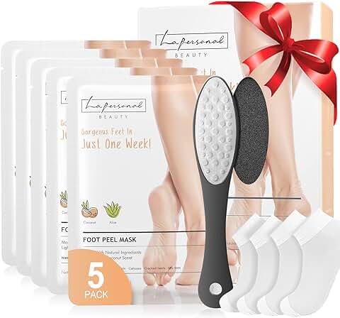 5 Pares LA.PERSONAL Mascarilla Exfoliante de Pies, Lima de Pies, Herramienta Profesional de Pedicura Pedi para Eliminar la Piel Muerta, Eficaz para Callos, piel Muerta y seca  