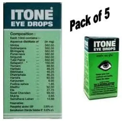 5 X Itone Ayurvedic Herbal Eye Drops Natural Allergies 10ml  