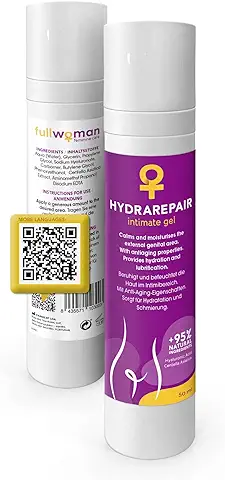 50 ml Gel Intimo Mujer Hidratante y Reparador - Alivio SEQUEDAD de la zona Vaginal Externa - Con + 95% Ingredientes Naturales Hialuronico + Centella Asiatica - Uso Externo  
