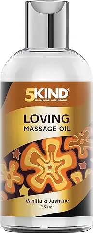 5kind Aceite Masajes Corporales 250ml – Aceite Esencial de Jazmín y Vainilla – Aceite Relajante para Parejas  