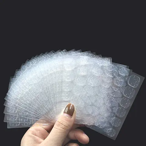 600 Pestañas Adhesivo de Pegamento para Uñas Postizas de Doble Cara, Pegatinas de Pegamento de Uñas Falsas Transparentes, Pegamento Falsas Uñas Adhesivas, Cinta de Gel para Uñas Postizas (25 Hojas)  