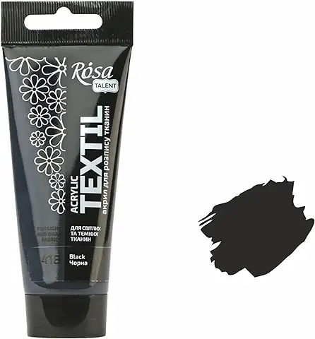7 Artists Pintura Textil Pintura Para Tela Negra 60 ml | Pintura Tela | Pinturas Para Telas Permanentes | Pintura Para Ropa | Pintura Textil Permanente y Lavable | Pintura De Tela