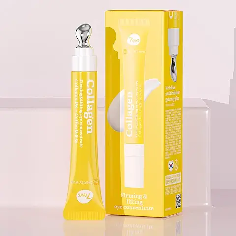 7DAYS Contorno de Ojos Antiarrugas Mujer | Crema Hidratante Facial Mujer Con Colágeno, Cafeína y Vitamina C | Remescar Bolsas y Ojeras | Efecto Lifting | Cosmetica Coreana, 18 ml  