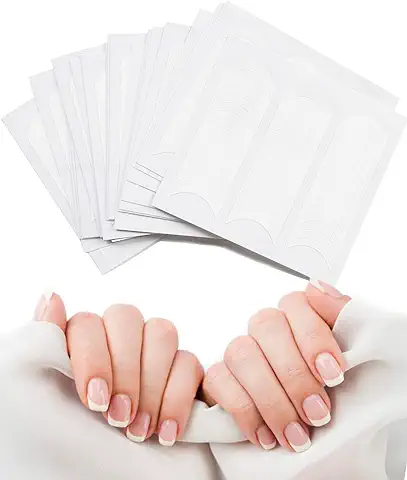 960 Piezas Pegatinas de Manicura Francesa Autoadhesivas, Herramientas de Pegatinas de Uñas Francesas para DIY Manicura, Pegatina de French Manicura en Forma de Media Luna, 20 Hojas  
