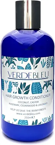 99% Natural ACONDICIONADOR CRECIMIENTO CABELLO - RICINO, ROMERO, LAVANDA & CEDRO - 250ml de VERDEBLEU. Sin Sulfatos, Parabenos. pH 5.5. Damos el 5% de Ganancias para Salvar los Bosques Lluviosos.  