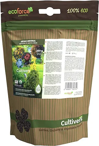 Abono Universal Plantas Ecológico de 250 g. Fertilizante Granulado con NPK 8-1-5+74% M.O. y Ác. Húmicos. Liberación Lenta. Potencia el Crecimiento y Estimula el Cultivo. FRUTELLA Abono Universal Plantas Ecológico de 250 g. Fertilizante Granulado con NPK 8-1-5+74% M.O. y Ác. Húmicos. Liberación Lenta. Potencia el Crecimiento y Estimula el Cultivo. FRUTELLA