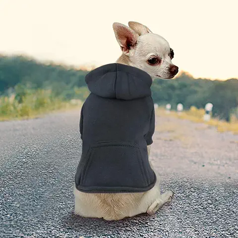Abrigo Idepet con Capucha para Perros o Gatos, Hecho de Algodón, para Perros Pequeños, Cachorros, Chihuahua u Osos de Peluche  